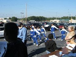 Seaborne Lee Elementary Cheerleading Squad cheering on the participants, 2007 Break A Thon.